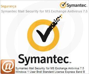 KDWBWZF0-EI1EB - Symantec Mail Security for MS Exchange Antivirus 7.5 Windows 1 User Bndl Standard License Express Band B [025-049] Essential 12 Meses 