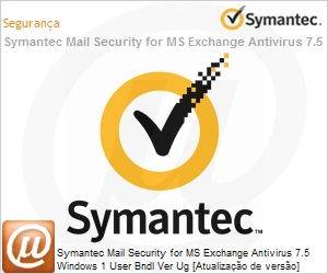KDWBWZU0-EI1EF - Symantec Mail Security for MS Exchange Antivirus 7.5 Windows 1 User Bndl Ver Ug [Atualizao de verso] License Express Band F [500+] Essential 12 Meses