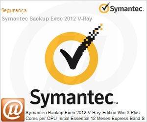 MLDZWZZ0-EI1ES - Symantec Backup Exec 2012 V-Ray Edition Win 8 Plus Cores per CPU Initial Essential 12 Meses Express Band S [001+] (Substitui 2010) 