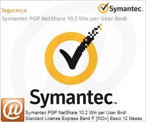 MYO0WZF0-BI1EF - Symantec PGP NetShare 10.2 Win per User Bndl Standard License Express Band F [500+] Basic 12 Meses 
