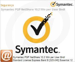 MYO0WZF0-EI1EB - Symantec PGP NetShare 10.2 Win per User Bndl Standard License Express Band B [025-049] Essential 12 Meses 