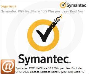MYO0WZU0-BI1EE - Symantec PGP NetShare 10.2 Win per User Bndl Ver UPGRADE License Express Band E [250-499] Basic 12 Meses 