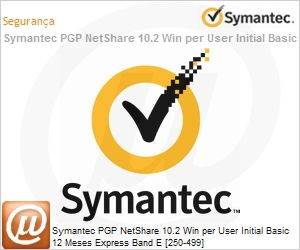 MYO0WZZ0-BI1EE - Symantec PGP NetShare 10.2 Win per User Initial Basic 12 Meses Express Band E [250-499] 