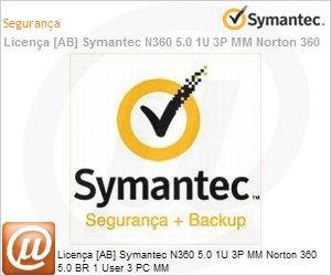 N360-5.0-1U-3P-MM - Licena [AB] Symantec N360 5.0 1U 3P MM Norton 360 5.0 BR 1 User 3 PC MM 