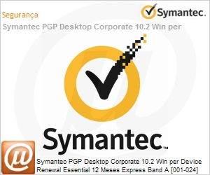 NL50WZZ0-ER1EA - Symantec PGP Desktop Corporate 10.2 Win per Device Renewal Essential 12 Meses Express Band A [001-024] 