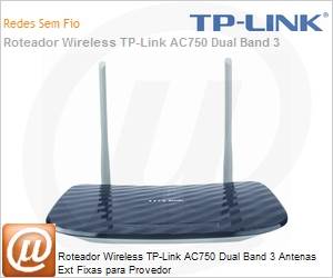 ArcherC20-W - Roteador Internet Wi-Fi 11ac TP-Link Archer C20 W AC750 Dual-Band 3 Antenas Externas