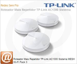 DECOM5-3PACK - Roteador Mais Repetidor TP-Link AC1300 Sistema MESH Wi-Fi Pack 3