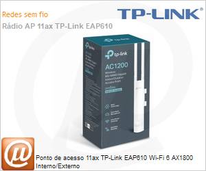 EAP610-Outdoor - Ponto de acesso Wi-Fi 6 TP-Link EAP610 Wi-Fi 6 AX1800 Interno/Externo 