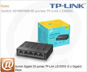 LS1005G - Switch 05 portas Gigabit TP-Link LS1005G de Mesa (5 x 10/100/1000 Mbps)