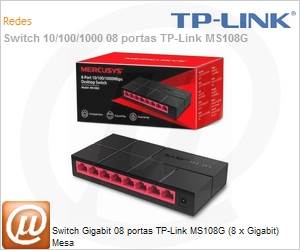 MS108G - Switch Gigabit 08 portas TP-Link MS108G (8 x Gigabit) Mesa