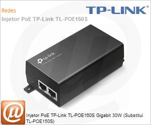 TL-POE160S - Injetor PoE TP-Link TL-POE160S Gigabit 30W (Substitui TL-POE150S)