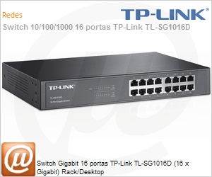 TL-SG1016D - Switch Gigabit 16 portas TP-Link TL-SG1016D (16 x Gigabit) Rack/Desktop 