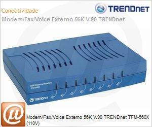TFM-560X - Modem/Fax/Voice Externo 56K V.90 TRENDnet TFM-560X (110V)