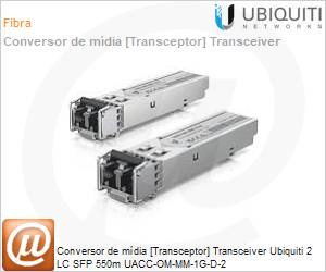 UACCOMMM1GD2 - Conversor de mdia [Transceptor] Transceiver Ubiquiti 2 LC SFP 550m UACC-OM-MM-1G-D-2