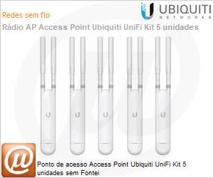 UAP-AC-M-5 - Ponto de acesso Access Point Ubiquiti UniFi Kit 5 unidades sem Fontei 