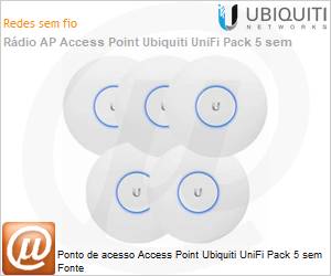 UAP-AC-PRO-5 - Ponto de acesso Access Point Ubiquiti UniFi Pack 5 sem Fonte 