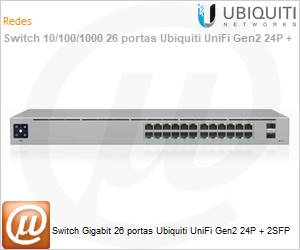 USW-24 - Switch Gigabit 26 portas Ubiquiti UniFi Gen2 24P + 2SFP 