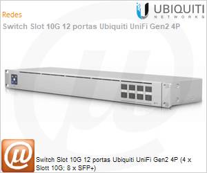 USW-AGGREGATION - Switch Slot 10G 12 portas Ubiquiti UniFi Gen2 4P (4 x Slott 10G; 8 x SFP+) 