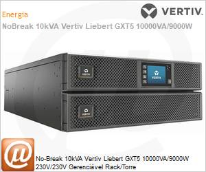 GXT5-10KIRT5UXLN - No-Break 10kVA Vertiv Liebert GXT5 10000VA/9000W 230V/230V Gerencivel Rack/Torre 