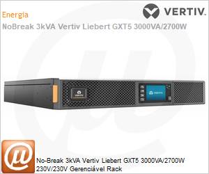 GXT5-3000IRT2UXL - No-Break 3kVA Vertiv Liebert GXT5 3000VA/2700W 230V/230V Gerencivel Rack 