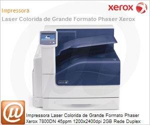 7800-DN-MO-NO - Impressora Laser Colorida de Grande Formato Phaser Xerox 7800DN 45ppm 1200x2400dpi 2GB Rede Duplex HD 160GB A3 225.000 imagens/ms