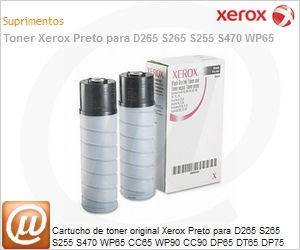 006R01007-NO - Cartucho de toner original Xerox Preto para D265 S265 S255 S470 WP65 CC65 WP90 CC90 DP65 DT65 DP75 DT75 DT76 DP90