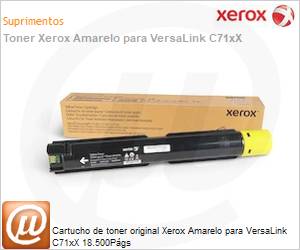 006R01831NO - Cartucho de toner original Xerox Amarelo para VersaLink C71xX 18.500Pgs 