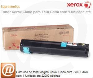 106R00653NO - Cartucho de toner original Xerox Ciano para 7750 Caixa com 1 Unidade at 22000 pginas