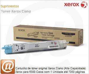 106R01082NO - Cartucho de toner original Xerox Ciano (Alta Capacidade) Xerox para 6300 Caixa com 1 Unidade at 7000 pginas
