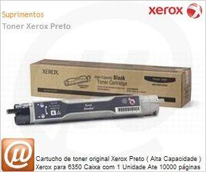 106R01147-NO - Cartucho de toner original Xerox Preto ( Alta Capacidade ) Xerox para 6350 Caixa com 1 Unidade Ate 10000 pginas