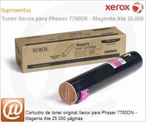 106R01161-NO - Cartucho de toner original Xerox para Phaser 7760DN - Magenta Ate 25.000 pginas