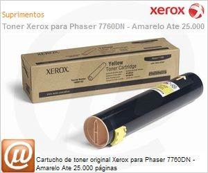 106R01162-NO - Cartucho de toner original Xerox para Phaser 7760DN - Amarelo Ate 25.000 pginas