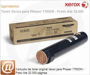 106R01163-NO - Cartucho de toner original Xerox para Phaser 7760DN - Preto Ate 32.000 pginas