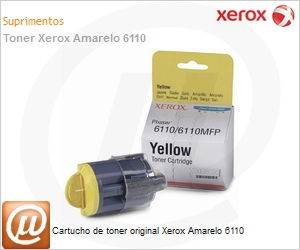 106R01204NO - Cartucho de toner original Xerox Amarelo 6110