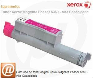 106R01219-NO - Cartucho de toner original Xerox Magenta Phaser 6360 - Alta Capacidade