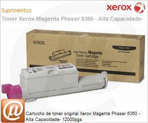 106R01219NO - Cartucho de toner original Xerox Magenta Phaser 6360 - Alta Capacidade- 12000pgs