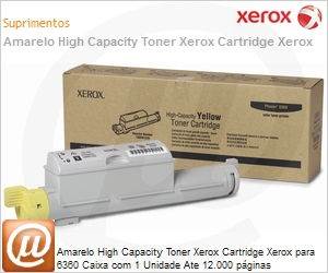 106R01220-NO - Amarelo High Capacity Toner Xerox Cartridge Xerox para 6360 Caixa com 1 Unidade Ate 12.000 pginas