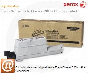 106R01221-NO - Cartucho de toner original Xerox Preto Phaser 6360 - Alta Capacidade