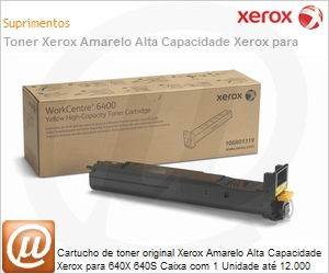 106R01319NO - Cartucho de toner original Xerox Amarelo Alta Capacidade Xerox para 640X 640S Caixa com 1 Unidade at 12.000 Pagina