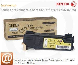 106R01337NO - Cartucho de toner original Xerox Amarelo para 6125 WN Cx. 1 Unid. 1K Pag