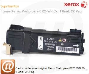 106R01338NO - Cartucho de toner original Xerox Preto para 6125 WN Cx. 1 Unid. 2K Pag