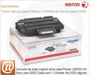 106R01374-NO - Cartucho de toner original Xerox para Phaser 3250DN 5K Xerox para 325D Caixa com 1 Unidade Ate 5000 pginas