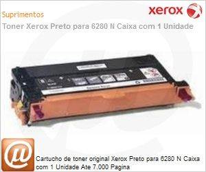 106R01403-NO - Cartucho de toner original Xerox Preto para 6280 N Caixa com 1 Unidade Ate 7.000 Pagina