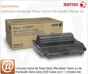 106R01412-NO - Cartucho Xerox de Toner Xerox Revelador Xerox ou de impresso Xerox para 3300 Caixa com 1 Unidade Ate 8.000 pginas