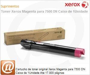 106R01444-NO - Cartucho de toner original Xerox Magenta para 7500 DN Caixa de 1Unidade Ate 17.800 pginas