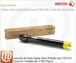 106R01445NO - Cartucho de toner original Xerox Amarelo para 7500 DN Caixa de 1Unidade at 17.800 Pagina