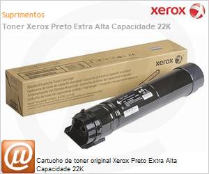 106R03745NO - Cartucho de toner original Xerox Preto Extra Alta Capacidade 22K 