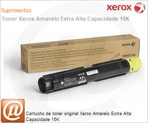 106R03746NO - Cartucho de toner original Xerox Amarelo Extra Alta Capacidade 15K 
