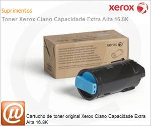 106R03924NO - Cartucho de toner original Xerox Ciano Capacidade Extra Alta 16.8K 