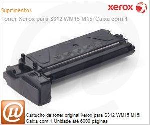 106R70584 - Cartucho de toner original Xerox para S312 WM15 M15i Caixa com 1 Unidade at 6000 pginas